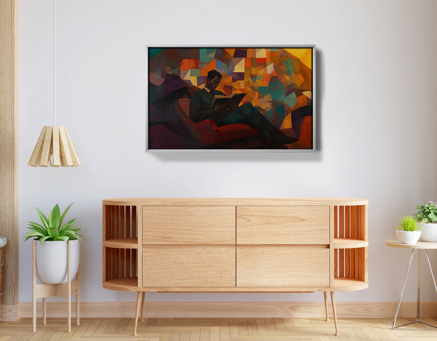 Black Man Reading Abstract African American wall art view 56