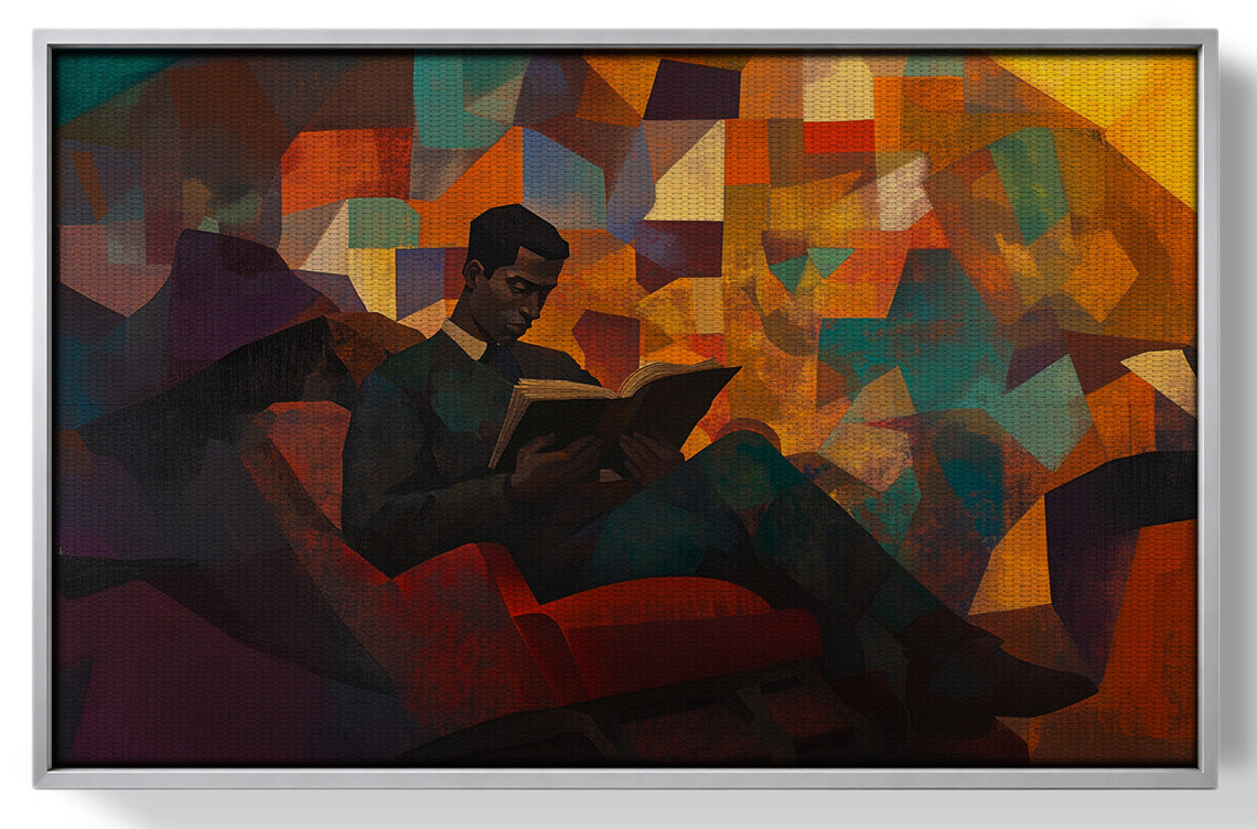 Black Man Reading Abstract African American wall art view 55