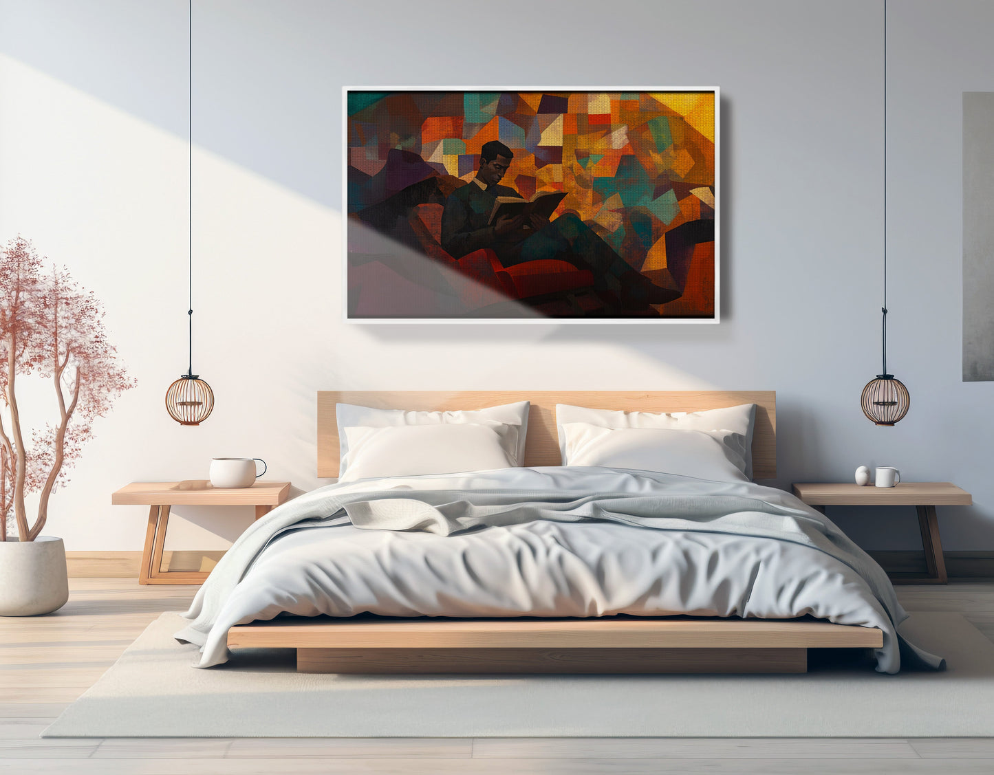 Black Man Reading Abstract African American wall art view 63