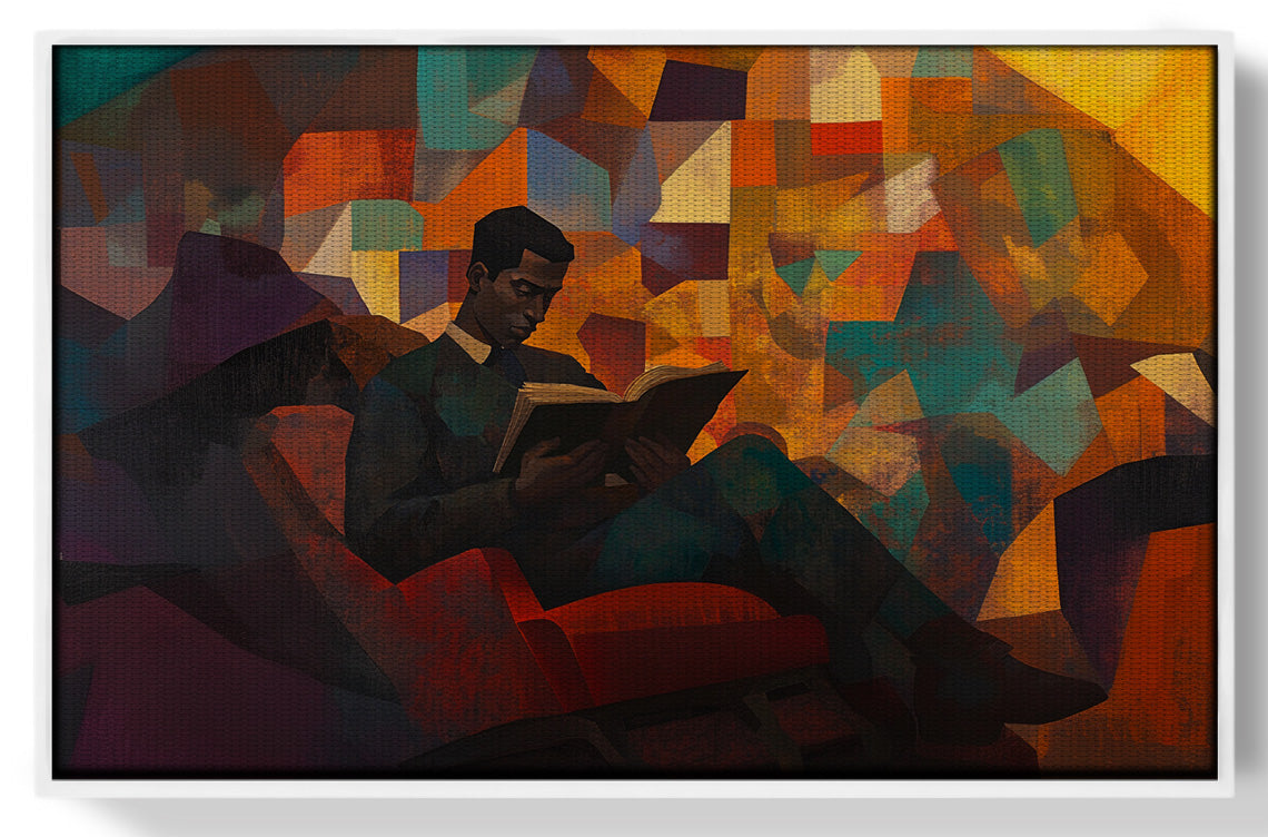 Black Man Reading Abstract African American wall art view 61
