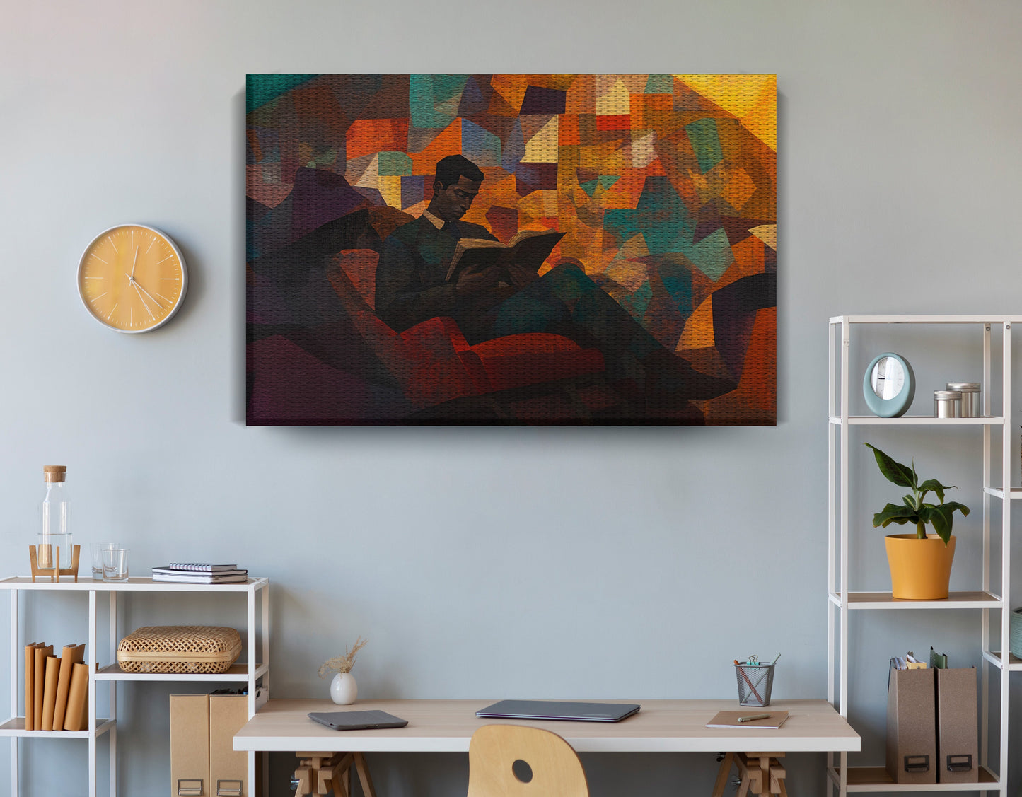 Black Man Reading Abstract African American wall art view 18