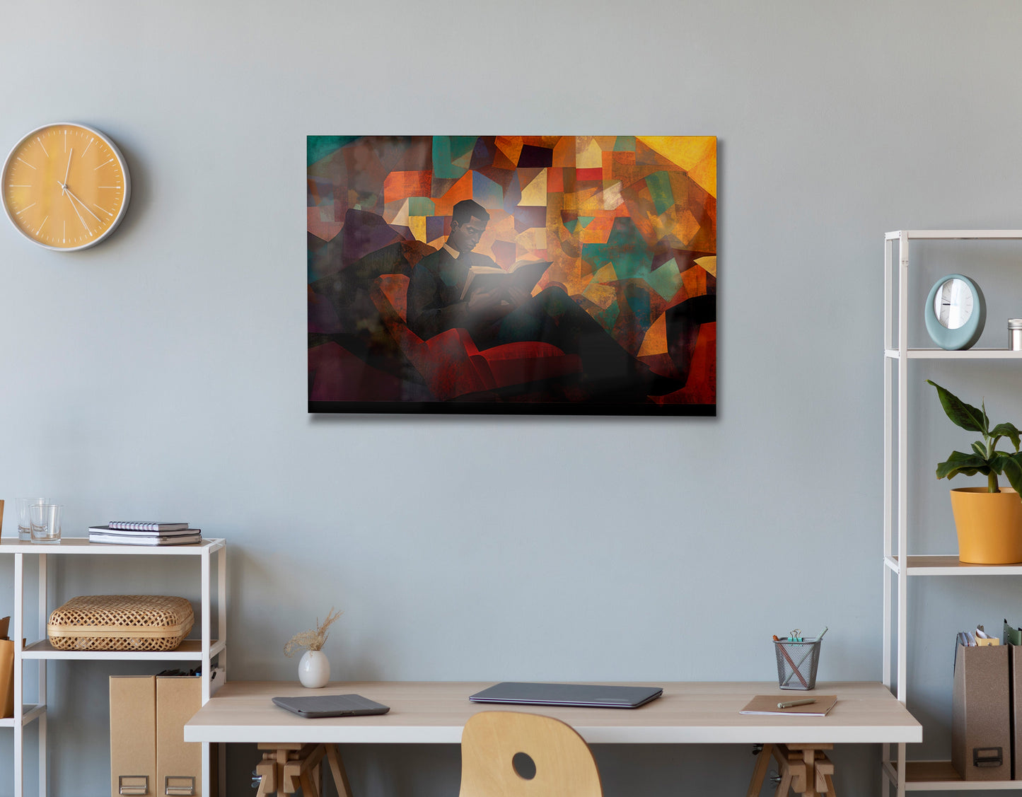 Black Man Reading Abstract African American wall art view 24