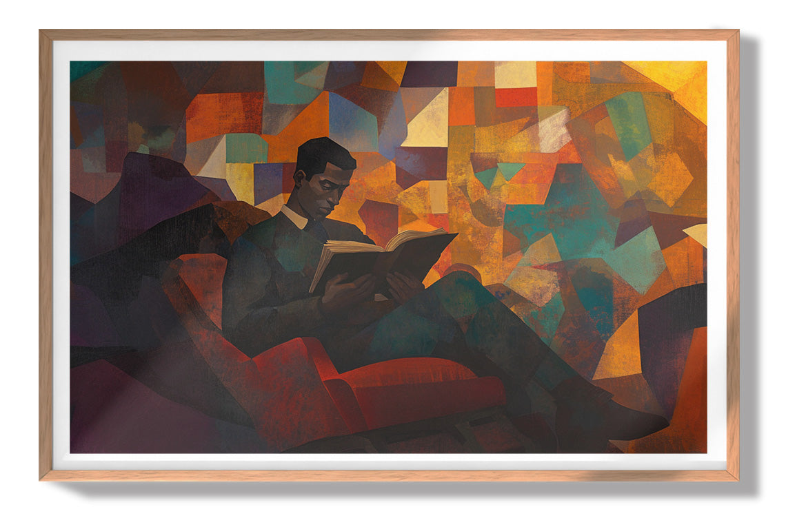Black Man Reading Abstract African American wall art view 79