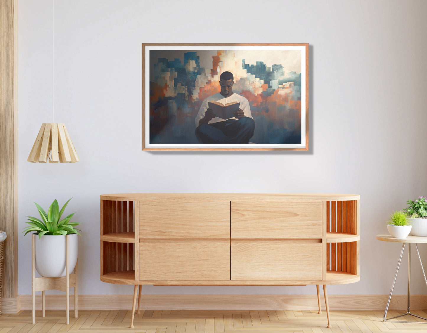 Black Man Reading Cityscape African American wall art view 80