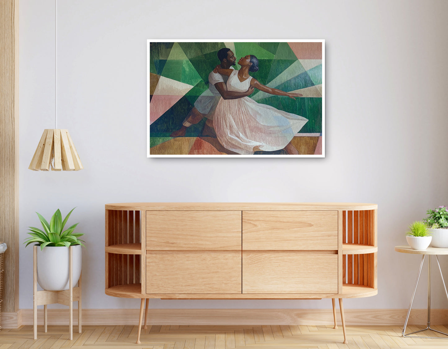 Alternate view of Black Couple Dancing Black love wall art canvas print