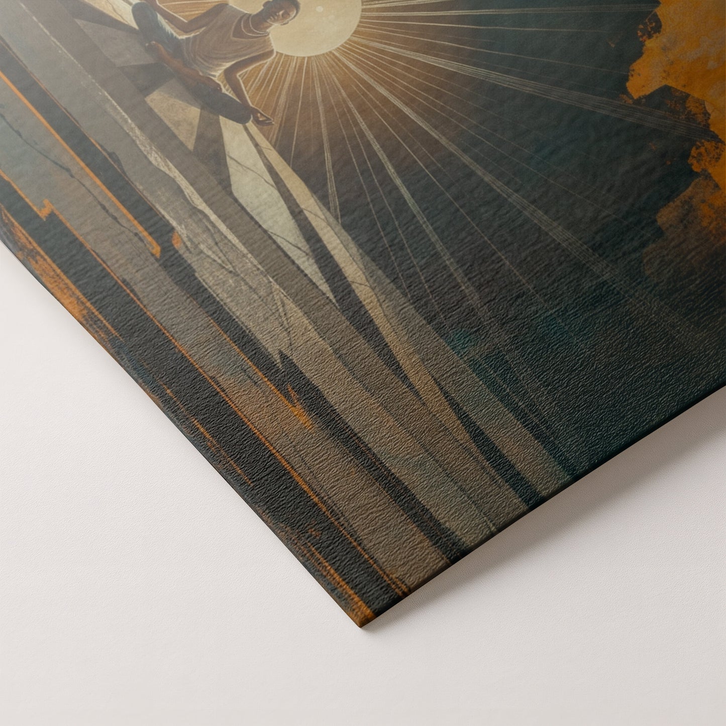Black Woman Meditation Sunburst African American wall art artwork by MoomZee Artwork