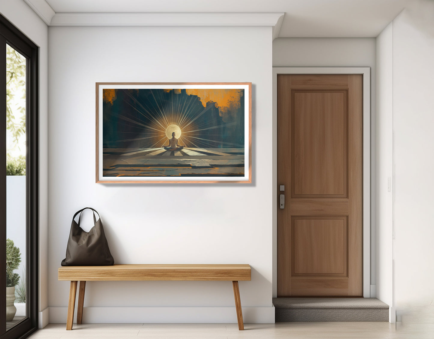 Black Woman Meditation Sunburst African American wall art view 83