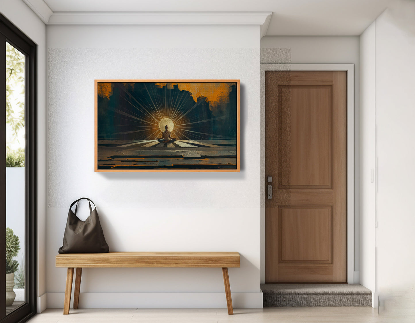Black Woman Meditation Sunburst African American wall art view 47