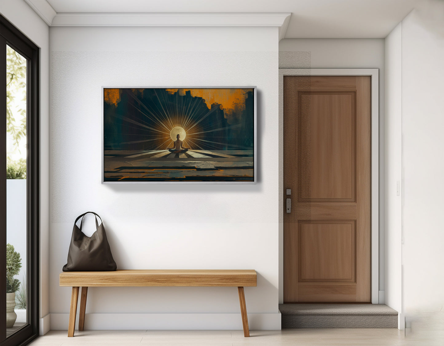 Black Woman Meditation Sunburst African American wall art view 59