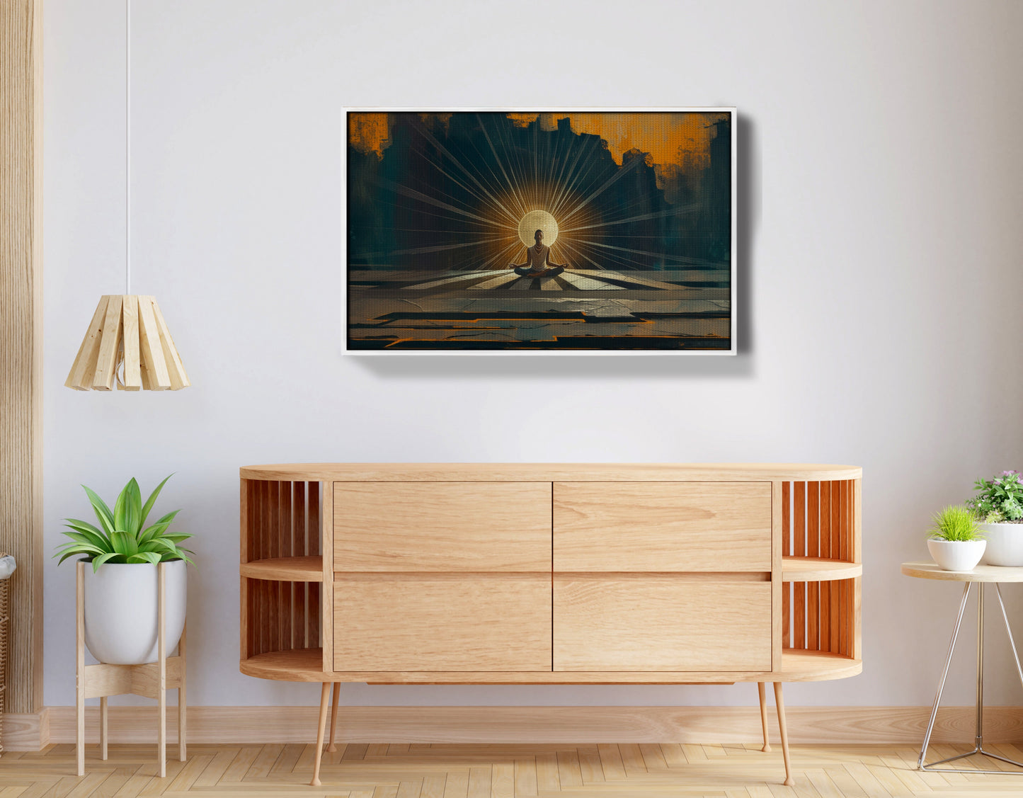 Black Woman Meditation Sunburst African American wall art view 62