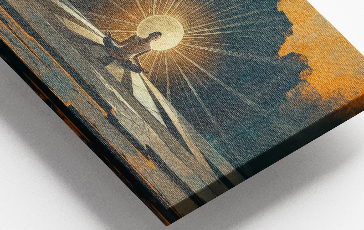 Black Woman Meditation Sunburst African American wall art view 16