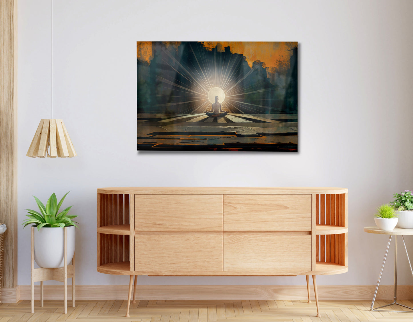 Black Woman Meditation Sunburst African American wall art view 20