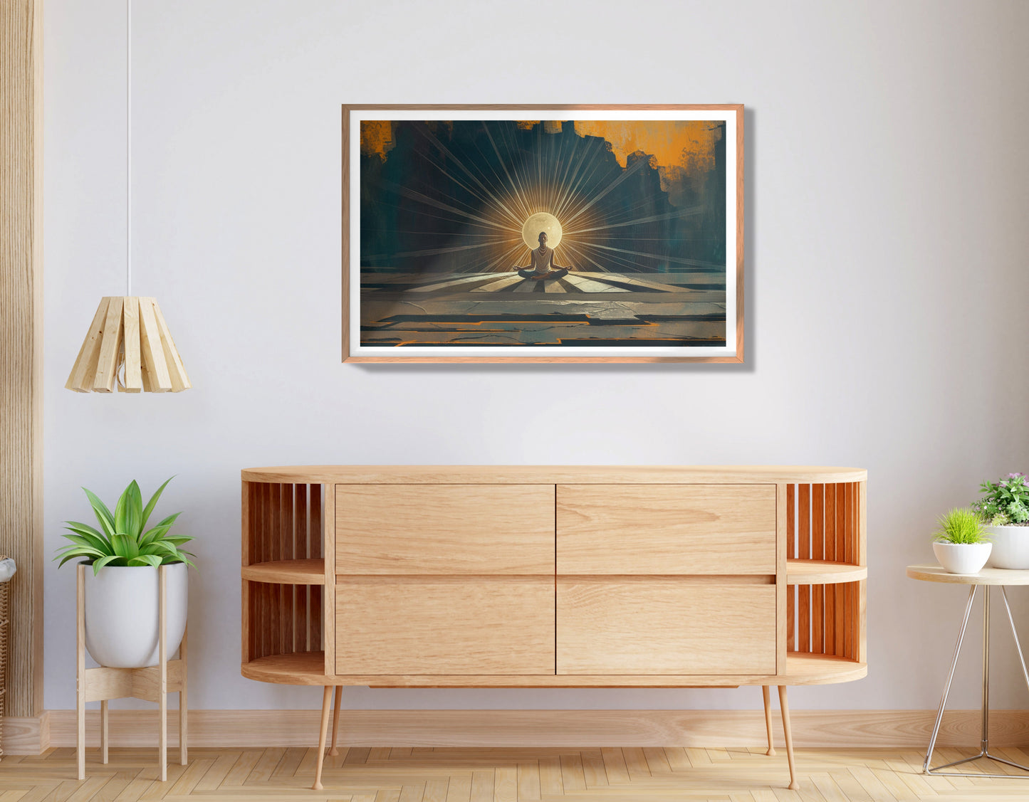 Black Woman Meditation Sunburst African American wall art view 80