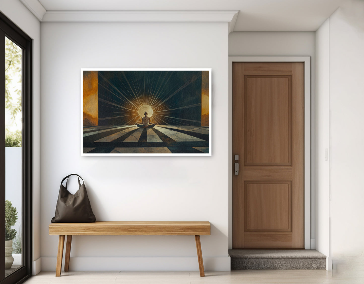 Black Woman Sunrise Meditation African American wall art home decor view