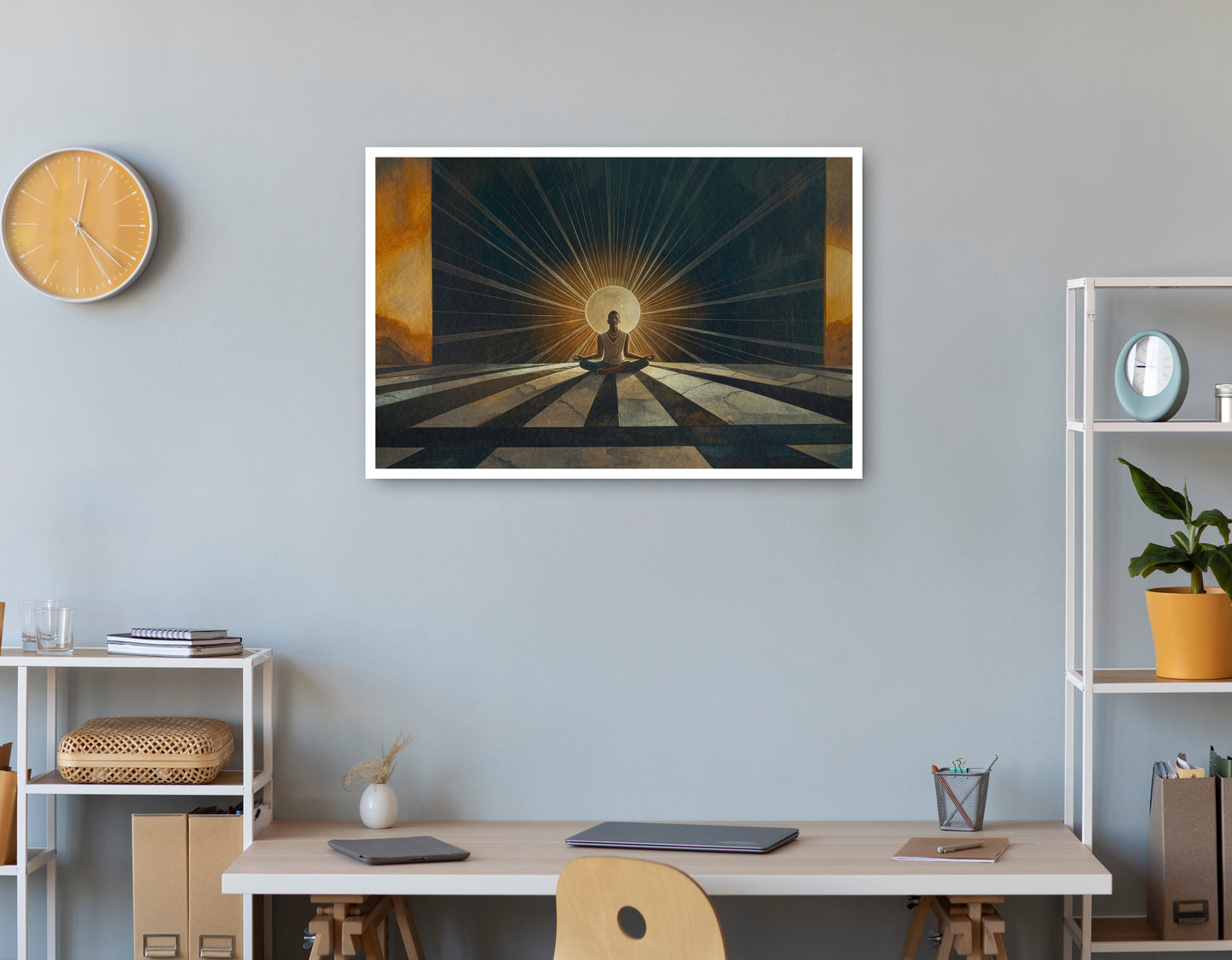 Black Woman Sunrise Meditation African American wall art print view