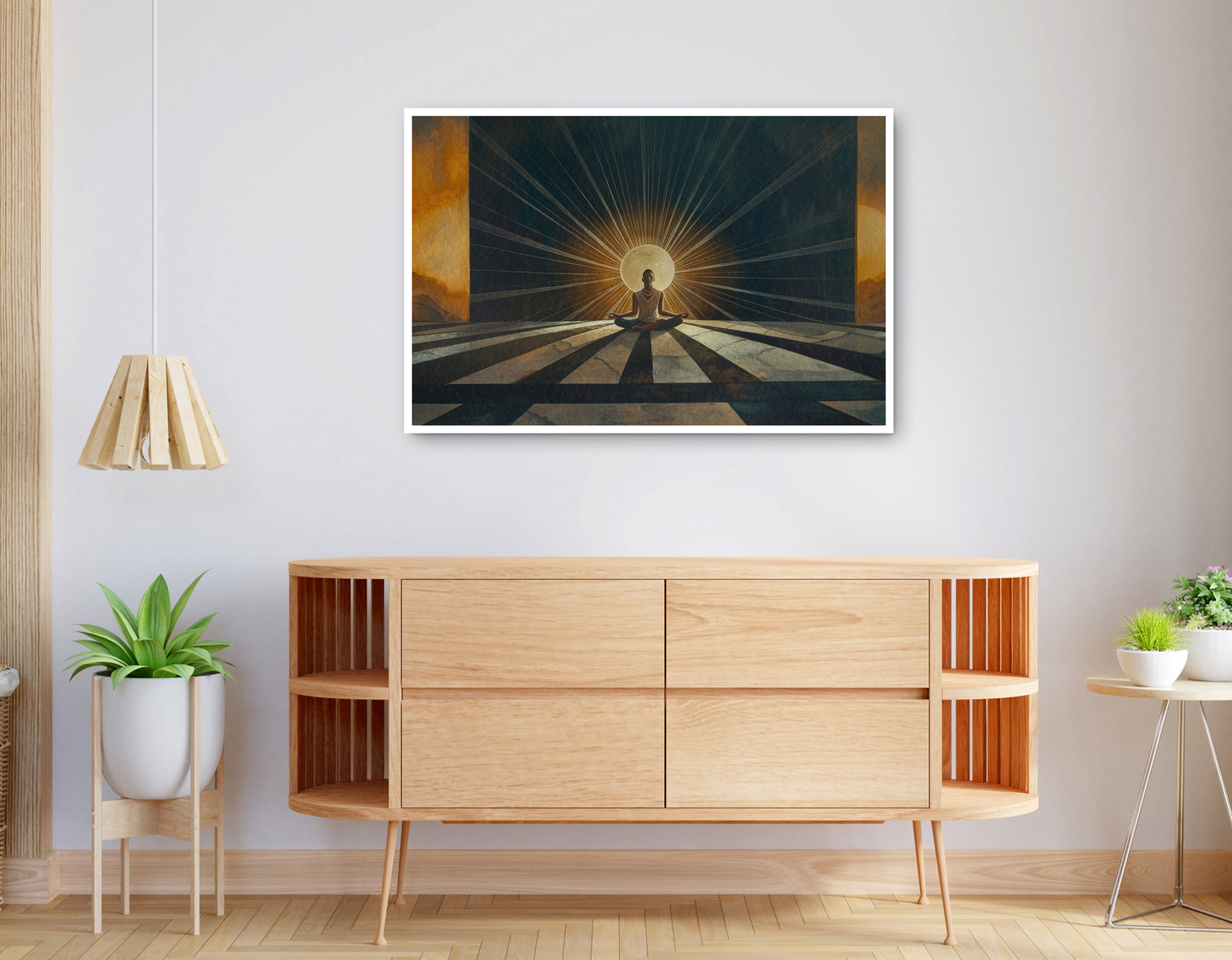 Alternate view of Black Woman Sunrise Meditation African American wall art canvas print