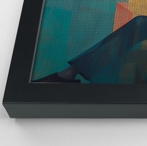 Black Man Reading Teal Abstract African American wall art view 28