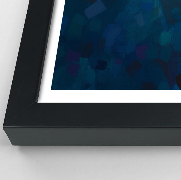 Black Man Reading Blue Abstract African American wall art view 70