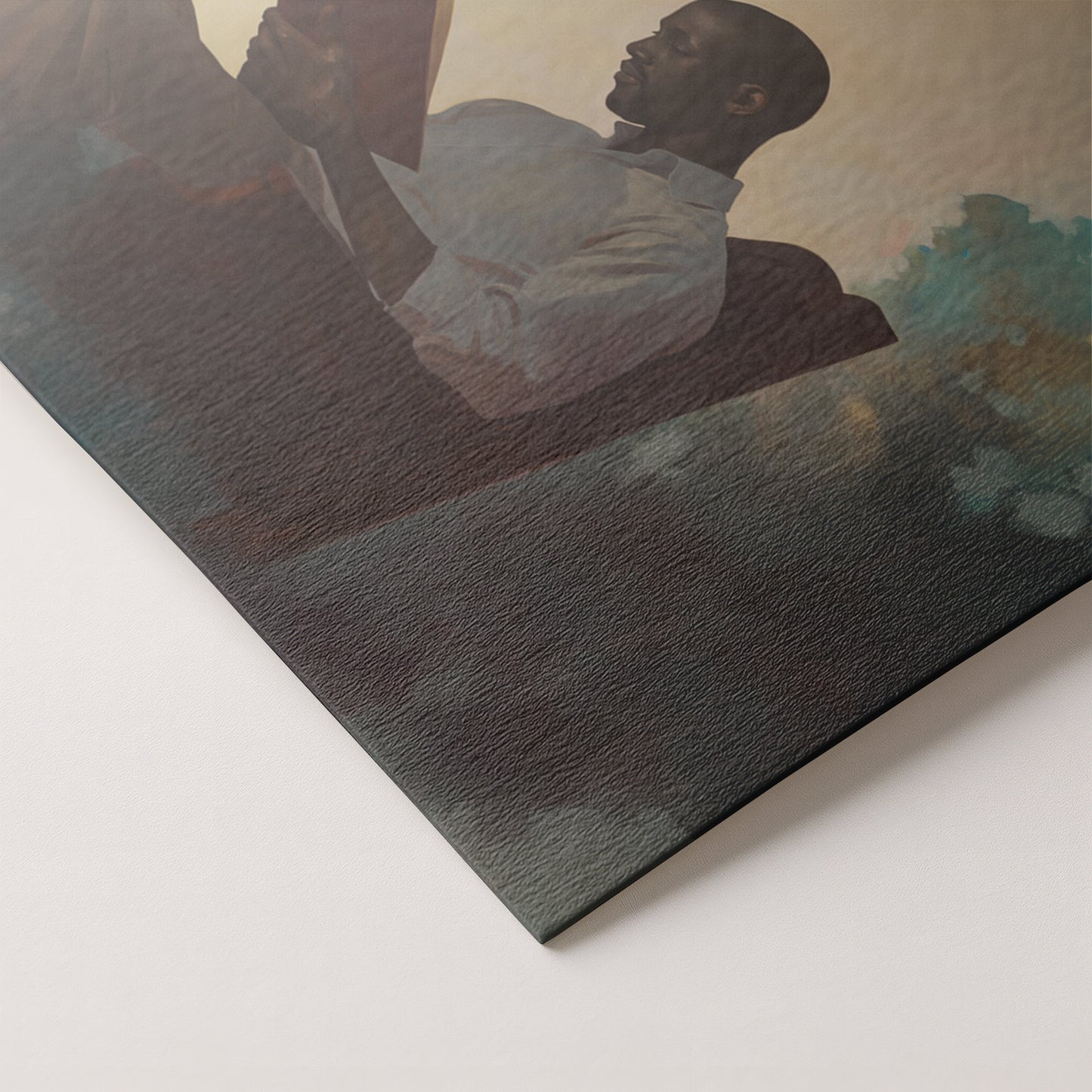 Black Man Reading Floral African American wall art artwork by MoomZee Artwork