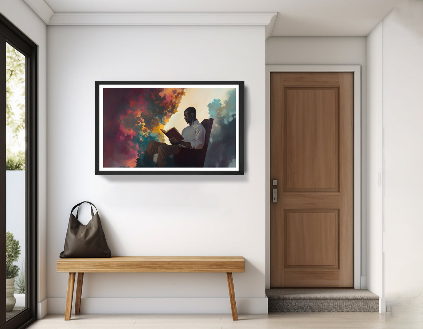 Black Man Reading Floral African American wall art view 71