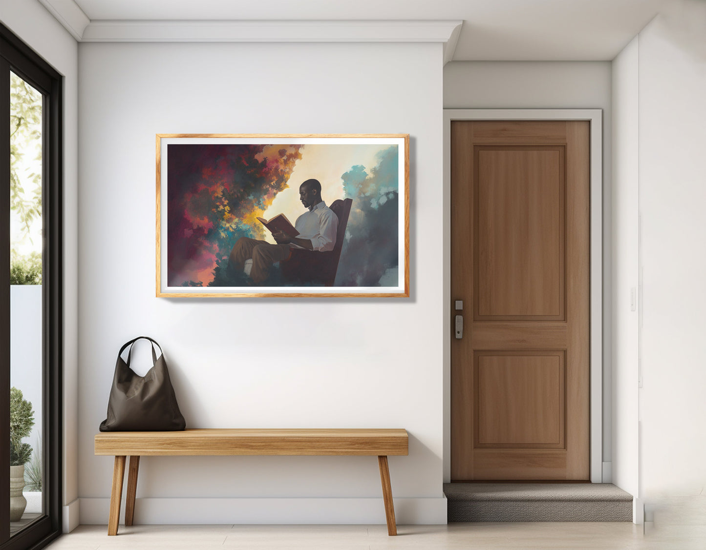 Black Man Reading Floral African American wall art view 77
