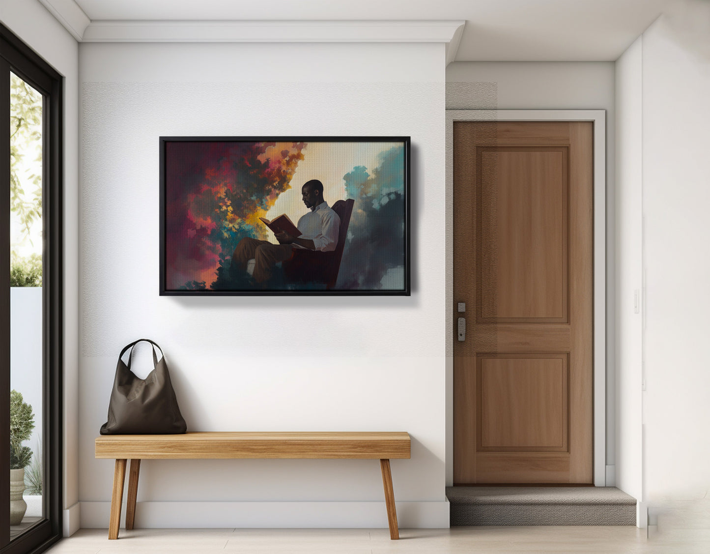 Black Man Reading Floral African American wall art view 29