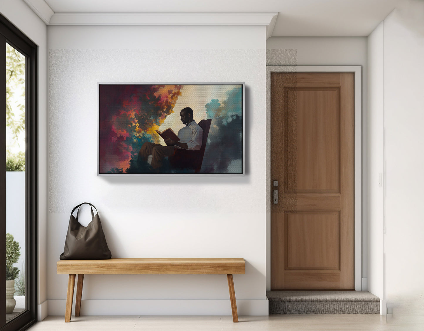 Black Man Reading Floral African American wall art view 59