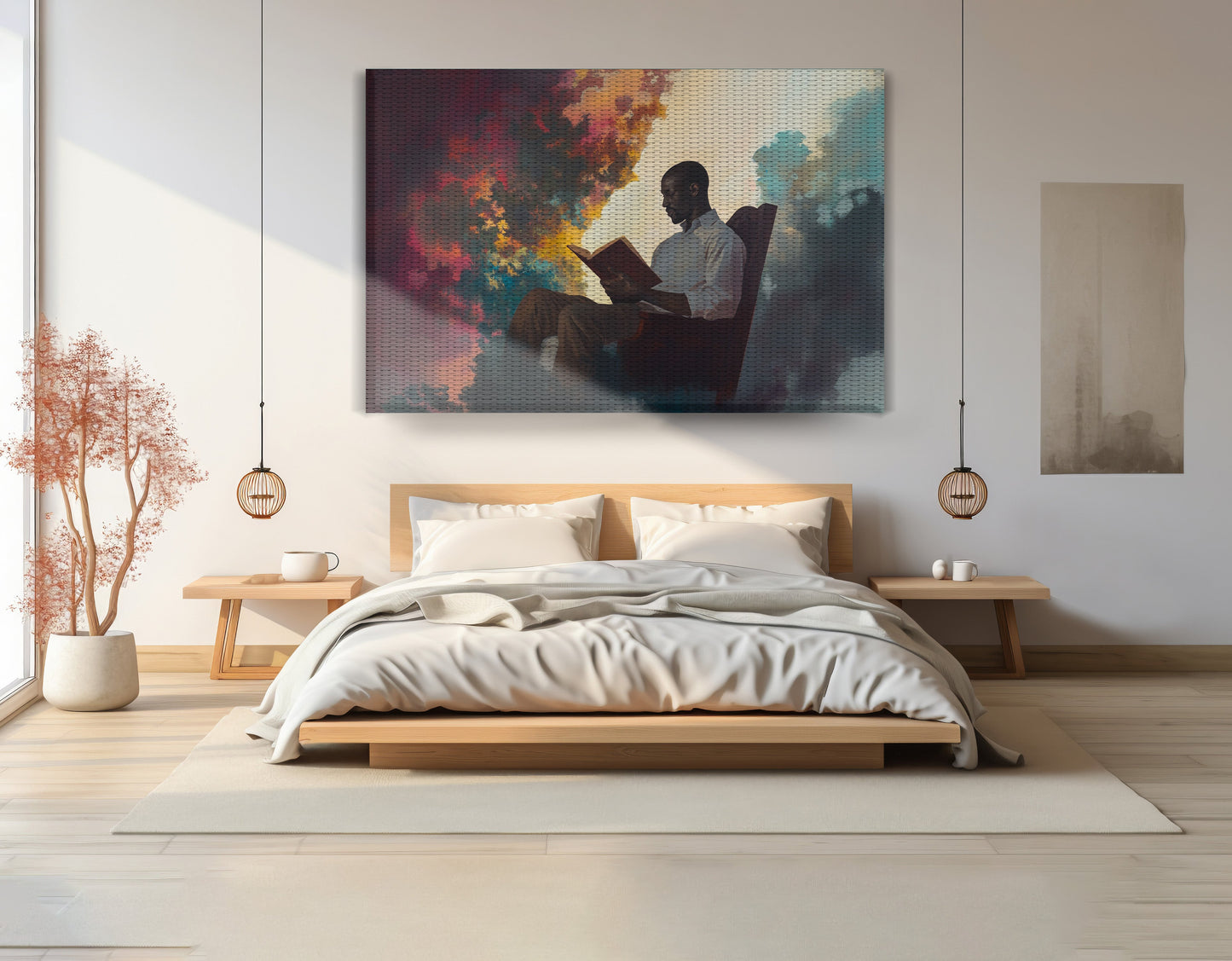 Black Man Reading Floral African American wall art view 15