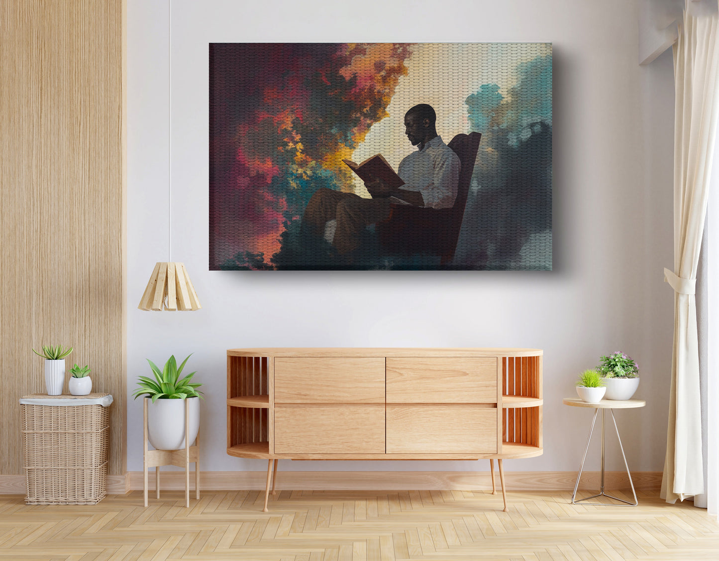 Black Man Reading Floral African American wall art view 14