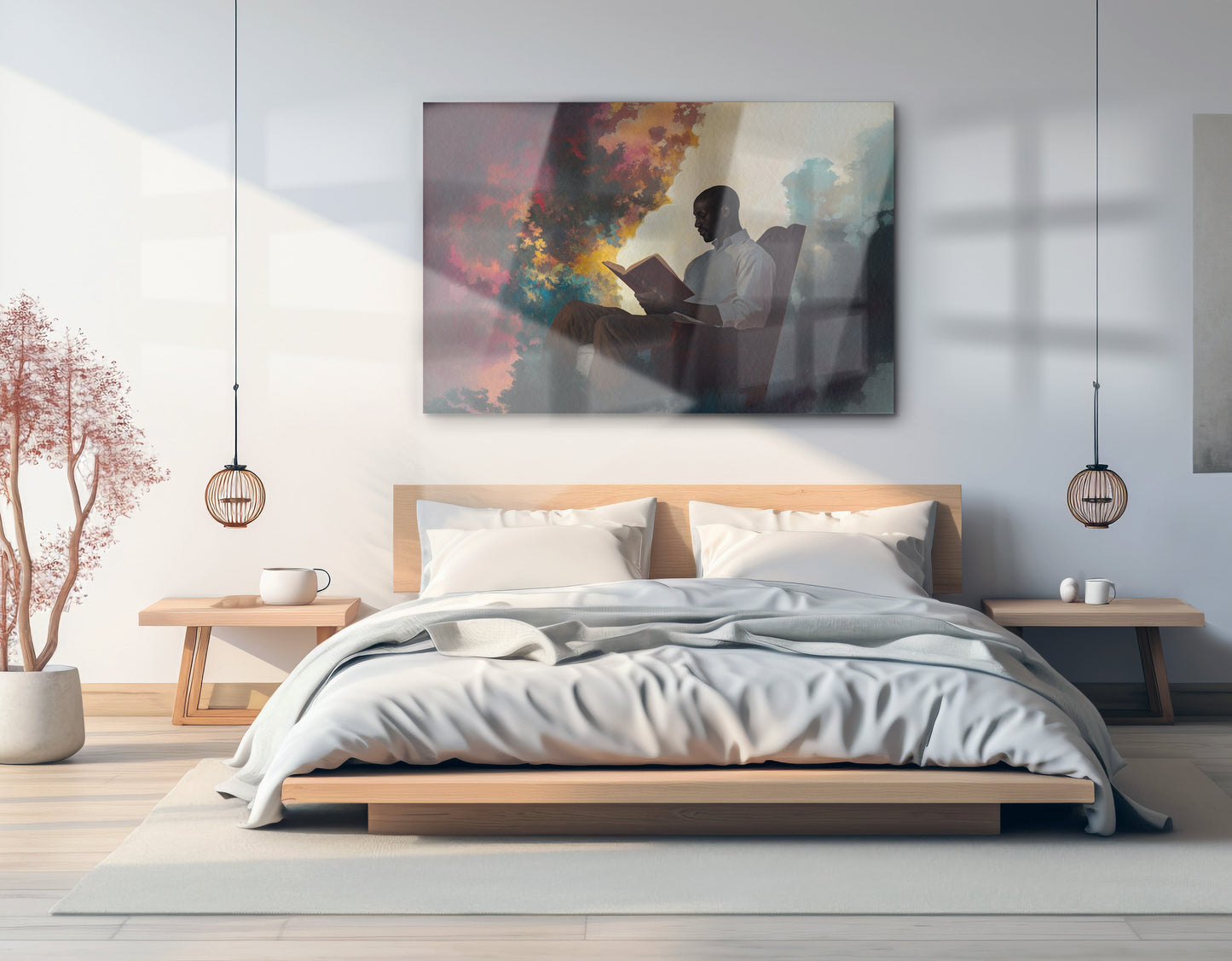 Black Man Reading Floral African American wall art view 21