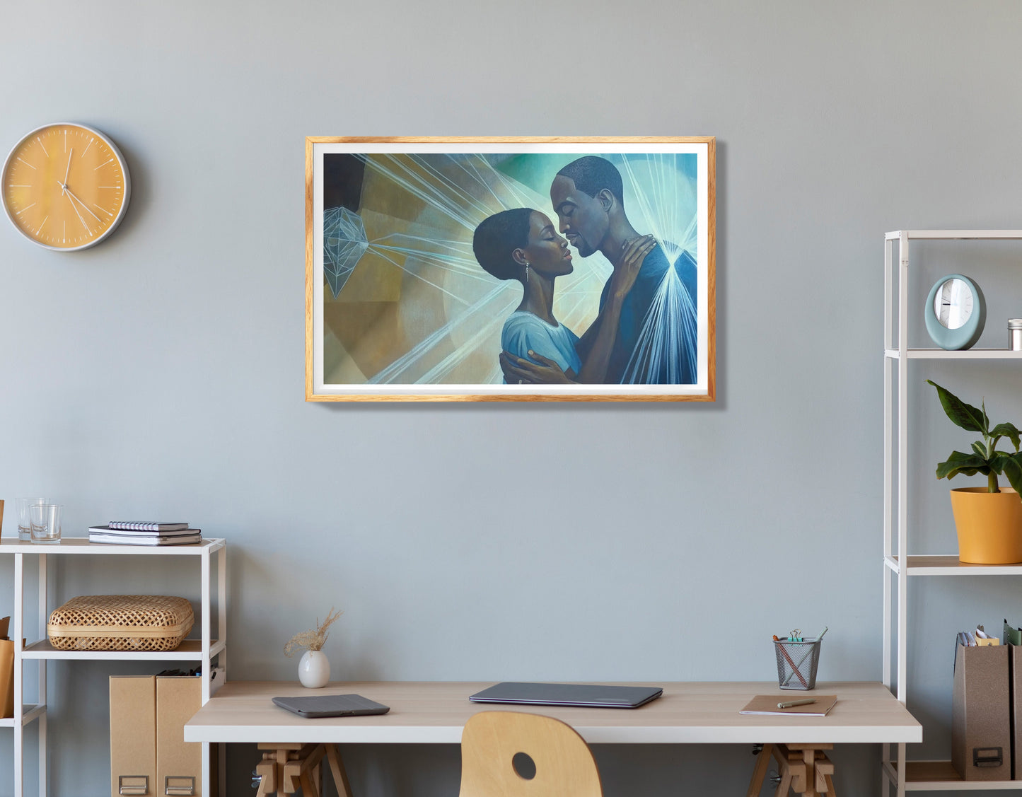 Black Couple Love and Light Black love wall art view 78