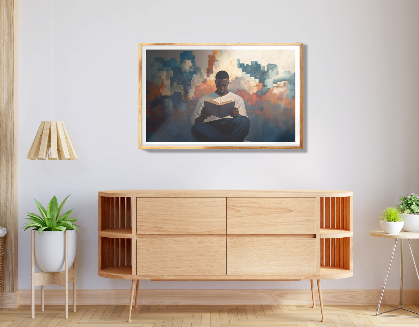 Black Man Reading Abstract African American wall art view 74