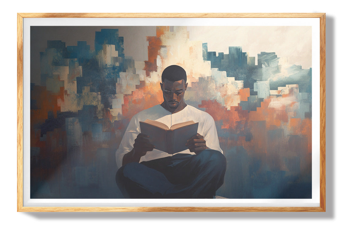 Black Man Reading Abstract African American wall art view 73
