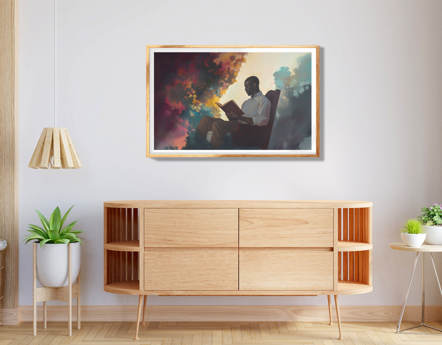 Black Man Reading Cityscape African American wall art view 74