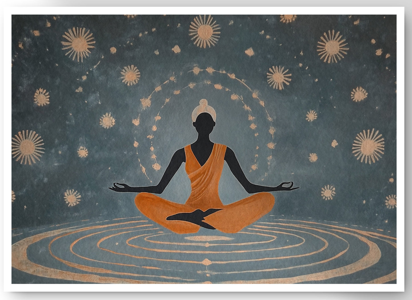 Black Woman Yoga Energy African American wall art canvas print by MoomZee Artwork