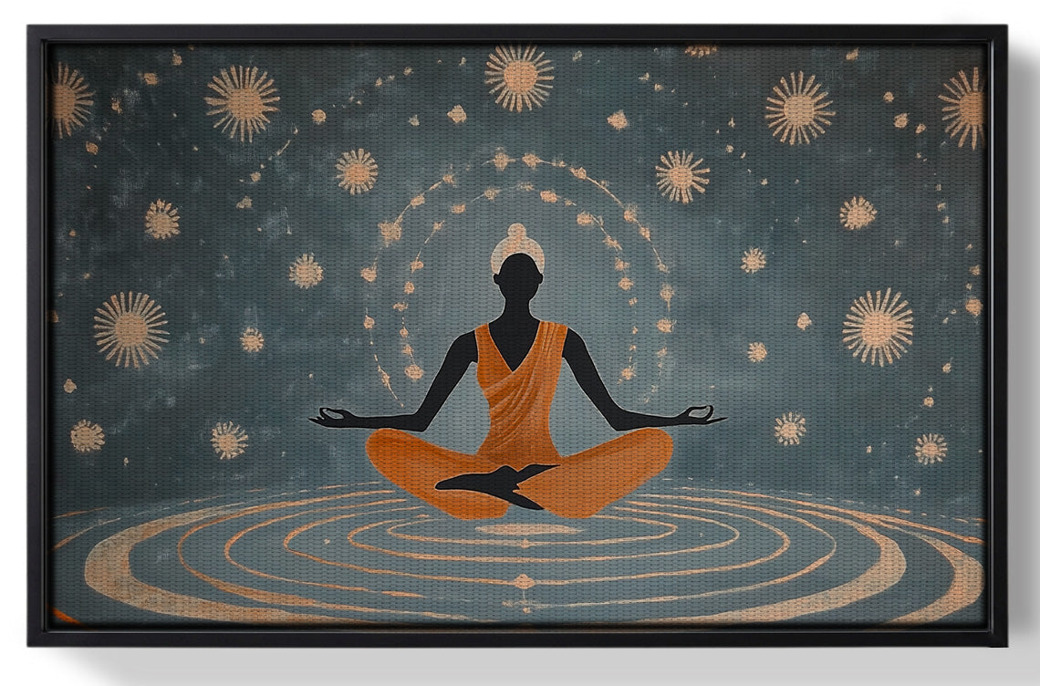 Framed Black Woman Yoga Energy African American wall art for home decor