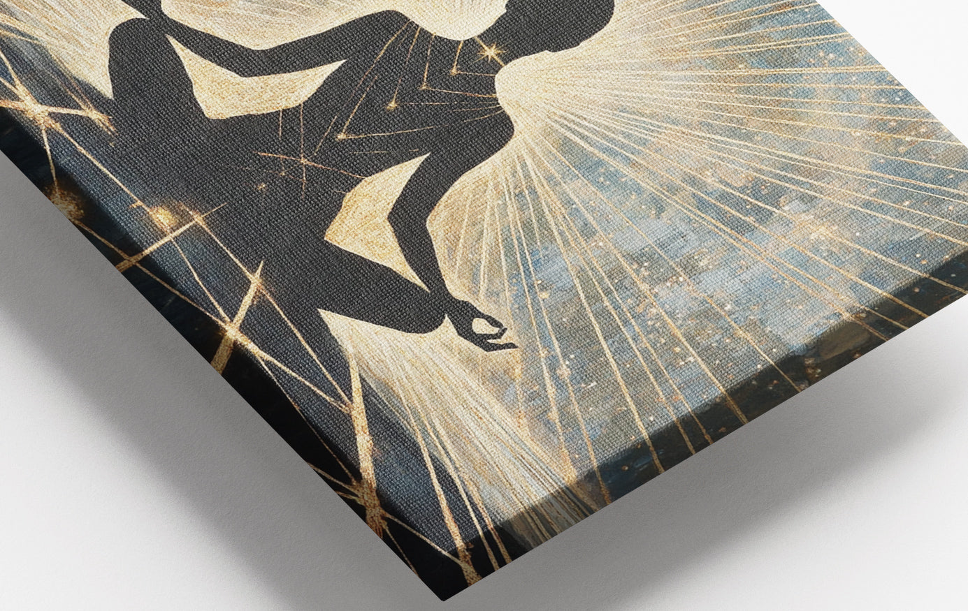 Close-up of Black Woman Meditation Light African American wall art detail