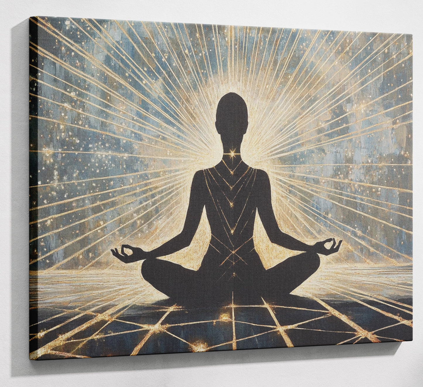 Black Woman Meditation Light African American wall art canvas print with visible wall art format