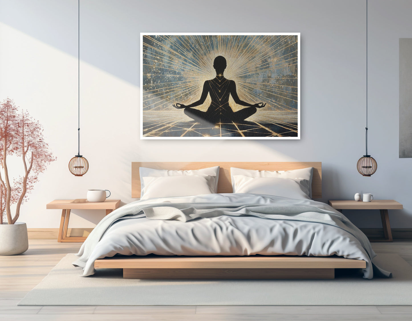Black Woman Meditation Light African American wall art artwork view