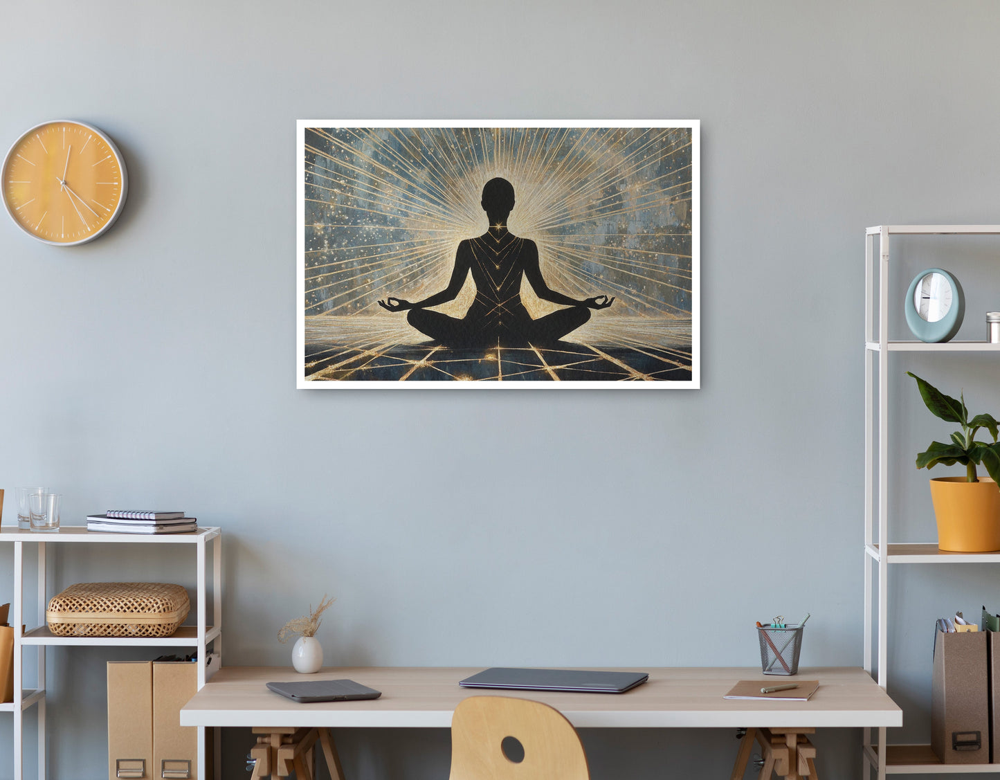 Black Woman Meditation Light African American wall art print view