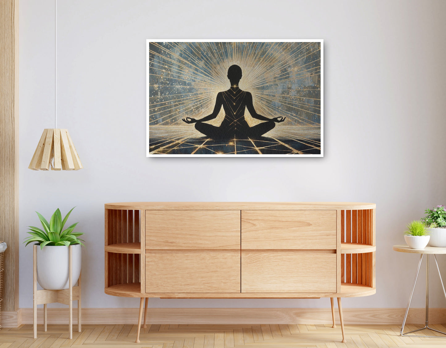 Alternate view of Black Woman Meditation Light African American wall art canvas print