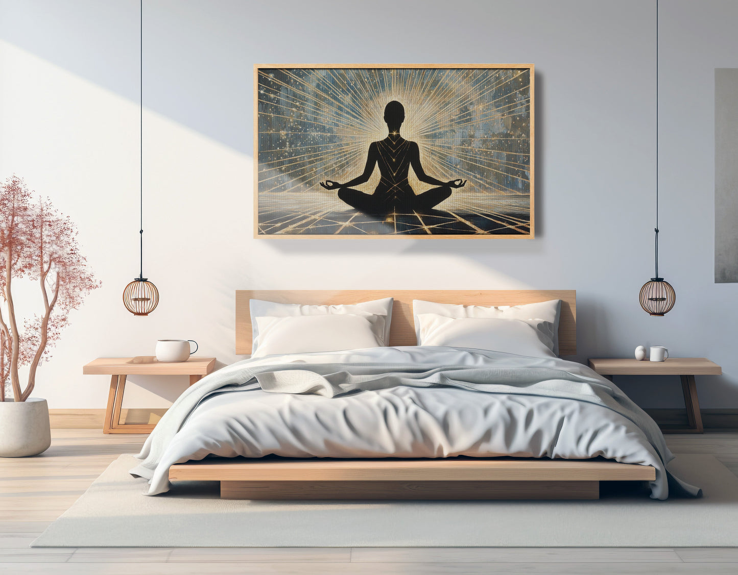 Black Woman Meditation Light African American wall art view 51