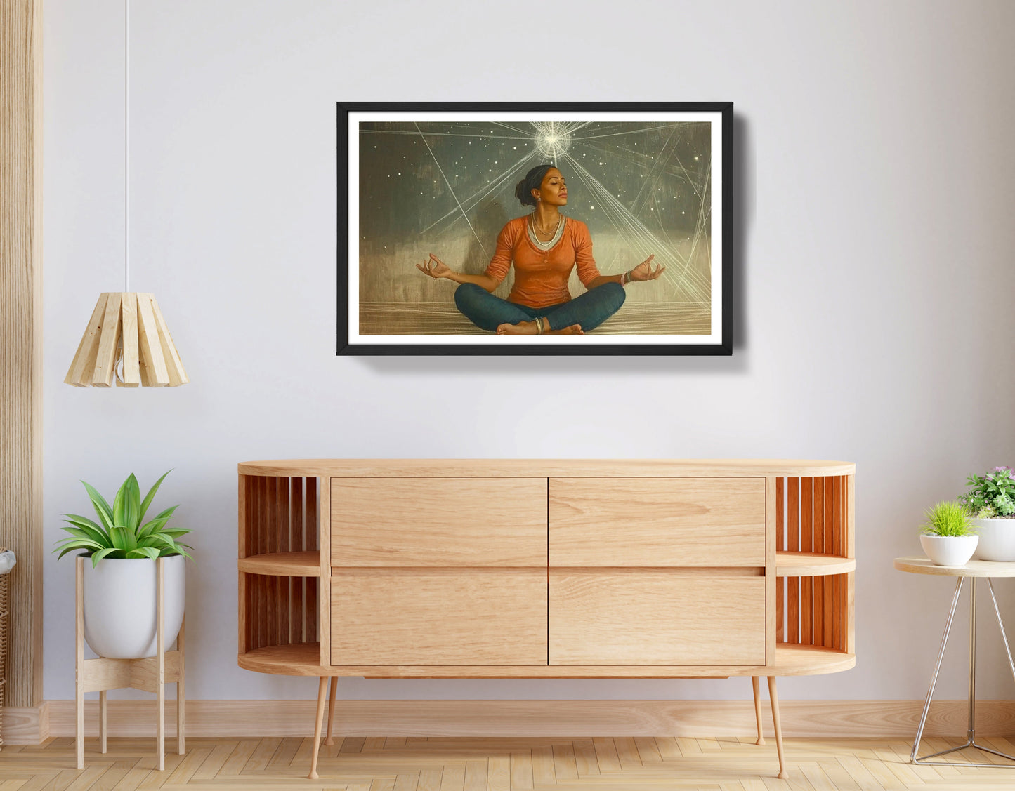 Black Woman Yoga Light African American wall art view 68