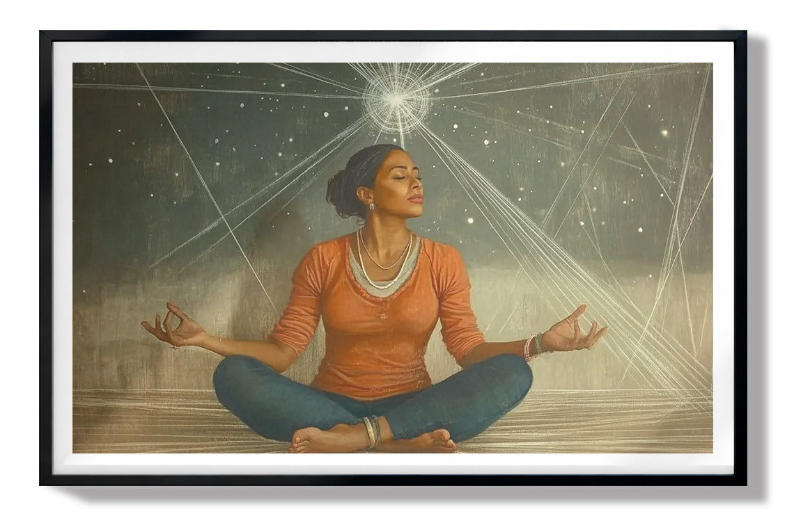 Black Woman Yoga Light African American wall art view 67