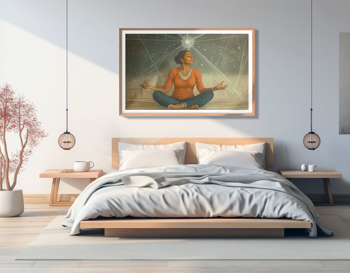 Black Woman Yoga Light African American wall art view 81