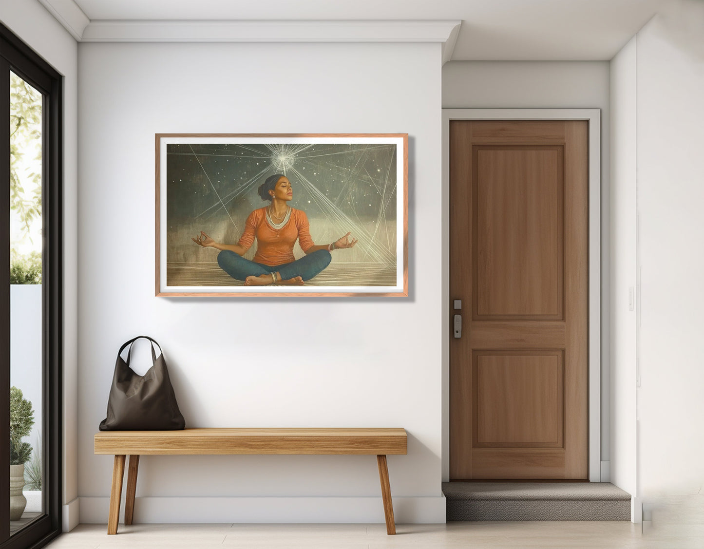Black Woman Yoga Light African American wall art view 83