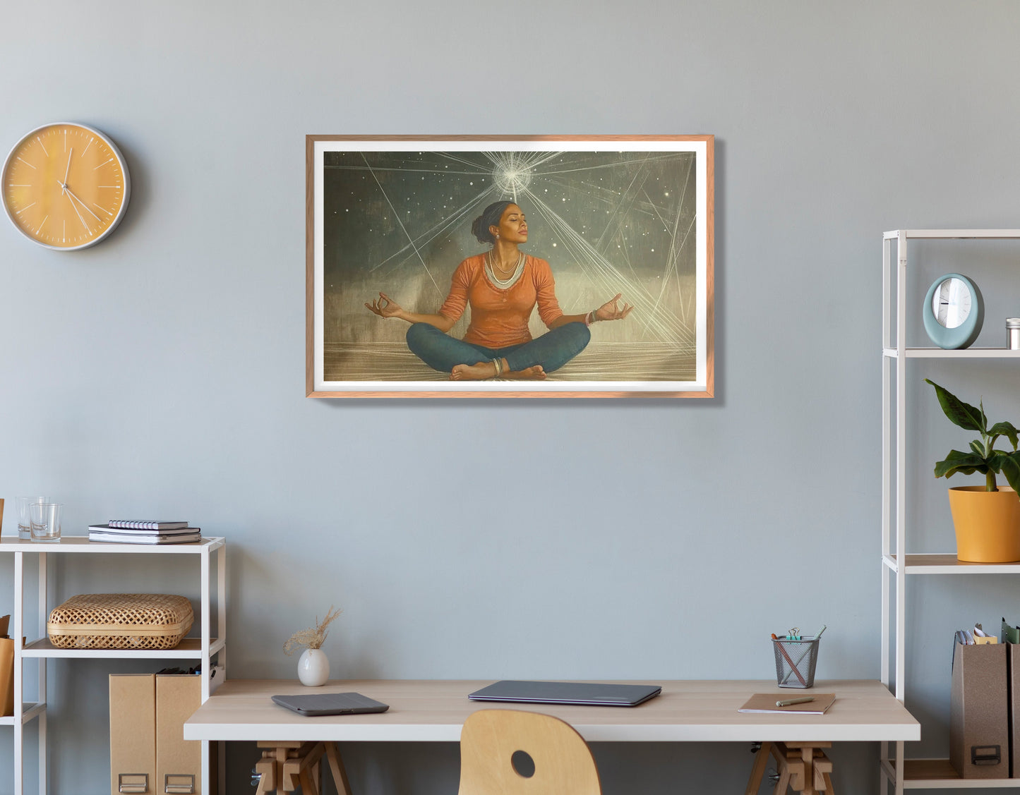 Black Woman Yoga Light African American wall art view 84
