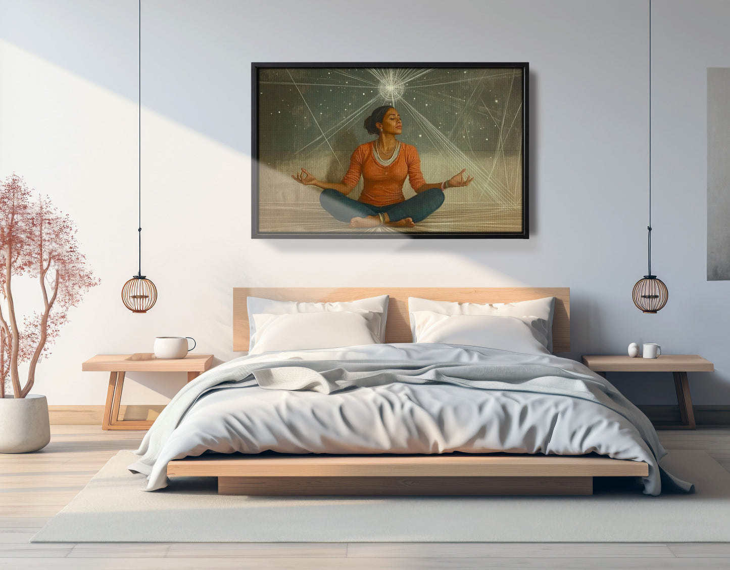 Black Woman Yoga Light African American wall art view 27