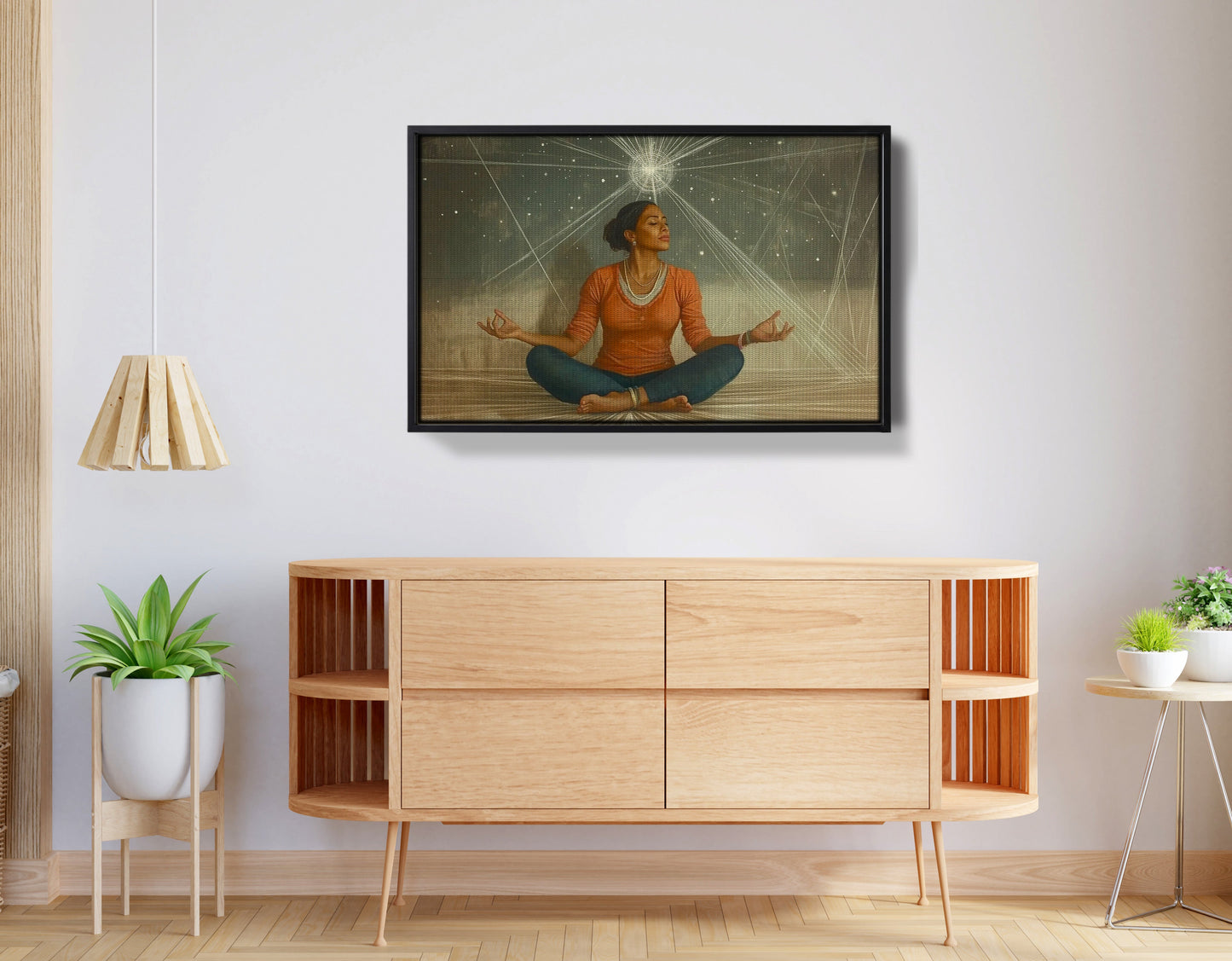 Black Woman Yoga Light African American wall art view 26