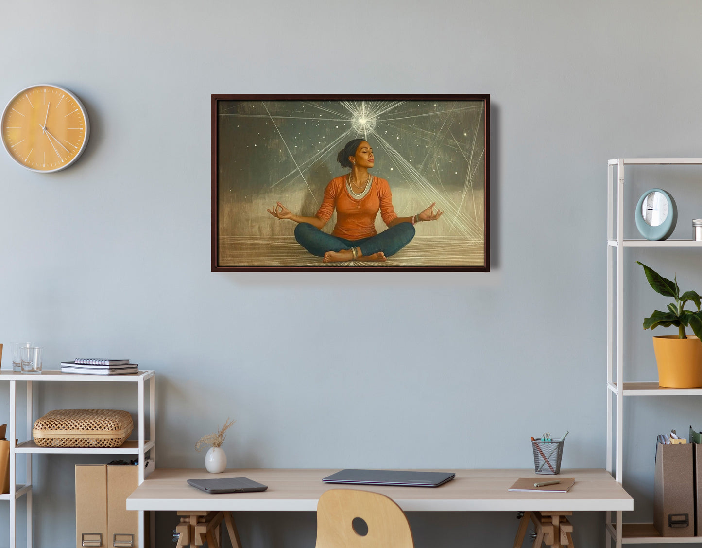 Black Woman Yoga Light African American wall art view 36